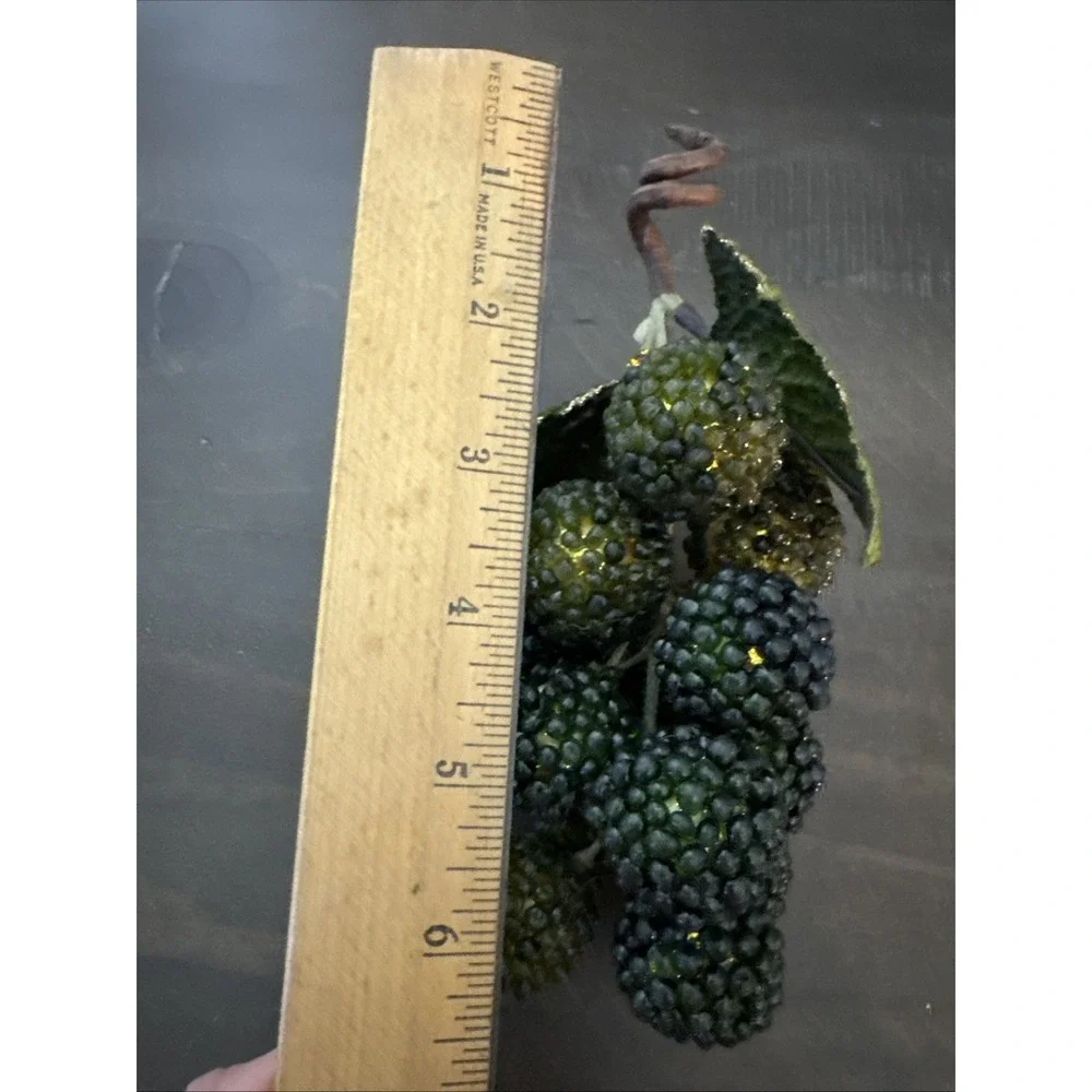 Vintage Realistic Blackberries Faux Fruit Bunch Cottage Core Home Decor 6